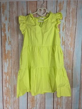 A Loves A Girls Neon Girls' Ruffle Sleeve Dress. 100% Cotton. Size Large